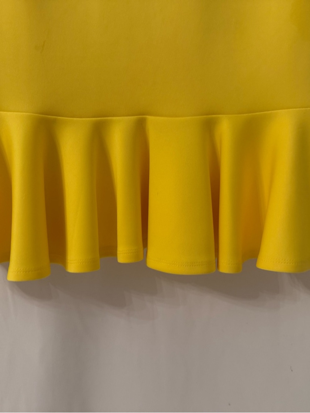 Gabrielle Union Yellow Strapless Midi Dress Derby Ruffle Hem Bodycon Size M - Picture 11 of 17